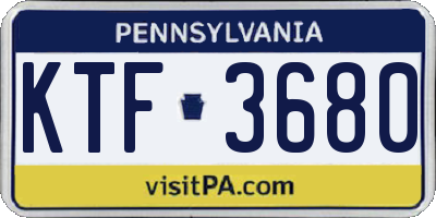 PA license plate KTF3680