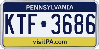 PA license plate KTF3686
