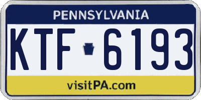 PA license plate KTF6193