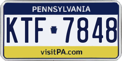 PA license plate KTF7848