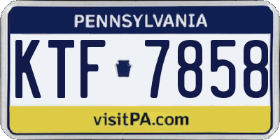 PA license plate KTF7858
