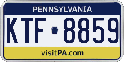 PA license plate KTF8859