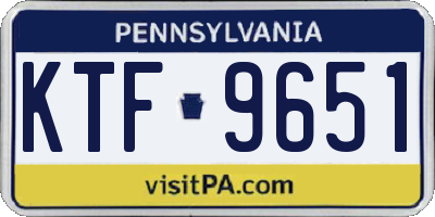 PA license plate KTF9651