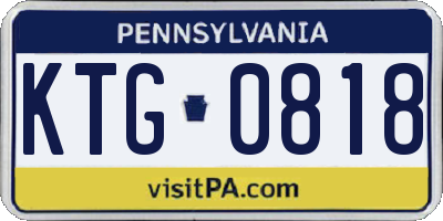PA license plate KTG0818