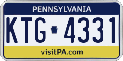 PA license plate KTG4331