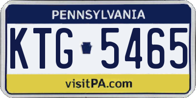 PA license plate KTG5465