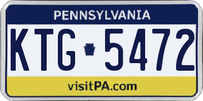 PA license plate KTG5472