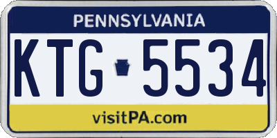 PA license plate KTG5534