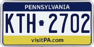 PA license plate KTH2702