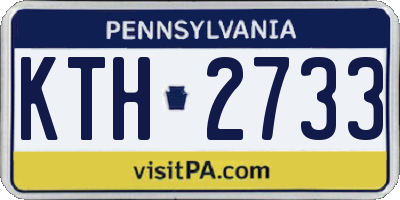 PA license plate KTH2733