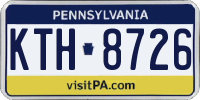 PA license plate KTH8726