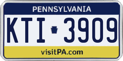 PA license plate KTI3909