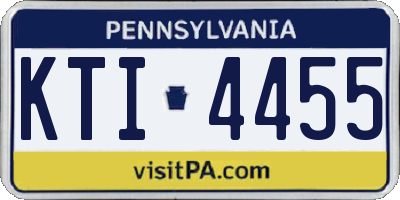 PA license plate KTI4455