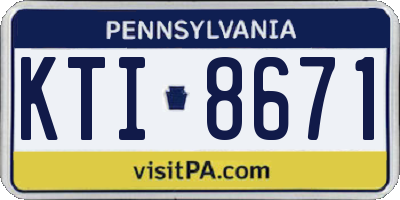 PA license plate KTI8671