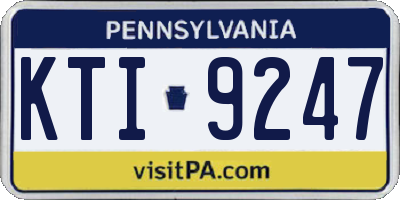 PA license plate KTI9247