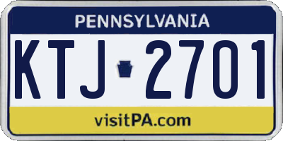PA license plate KTJ2701