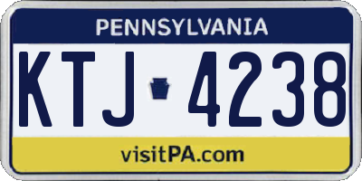 PA license plate KTJ4238