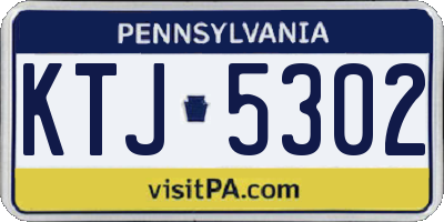 PA license plate KTJ5302