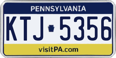 PA license plate KTJ5356