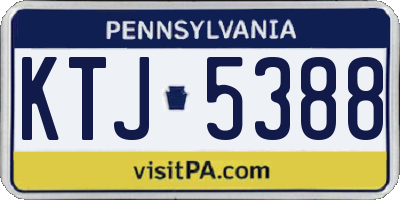 PA license plate KTJ5388