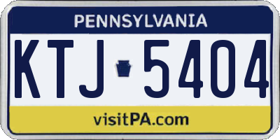 PA license plate KTJ5404