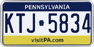 PA license plate KTJ5834