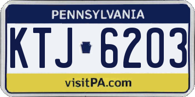 PA license plate KTJ6203