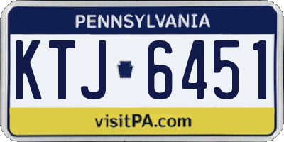 PA license plate KTJ6451