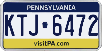 PA license plate KTJ6472