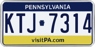 PA license plate KTJ7314