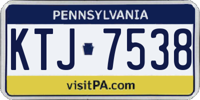 PA license plate KTJ7538