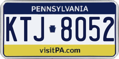 PA license plate KTJ8052