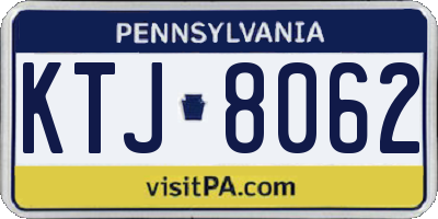 PA license plate KTJ8062