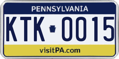 PA license plate KTK0015