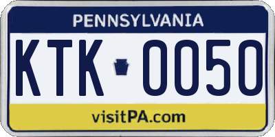 PA license plate KTK0050
