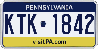 PA license plate KTK1842