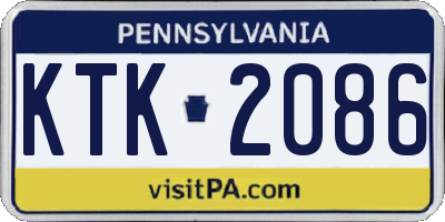 PA license plate KTK2086