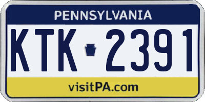 PA license plate KTK2391