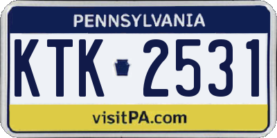 PA license plate KTK2531