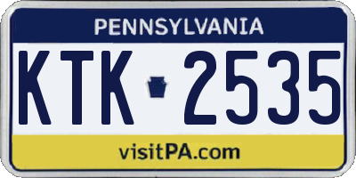 PA license plate KTK2535