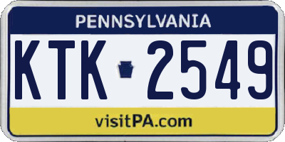 PA license plate KTK2549