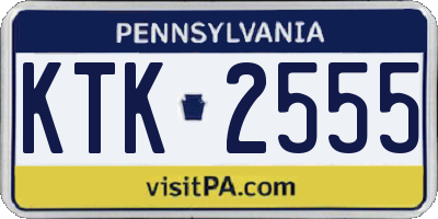PA license plate KTK2555