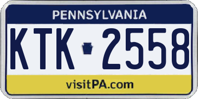 PA license plate KTK2558