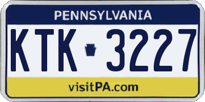 PA license plate KTK3227