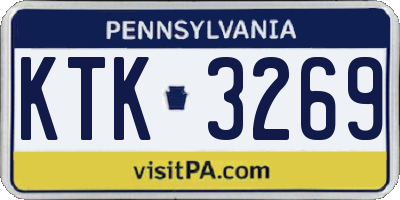 PA license plate KTK3269