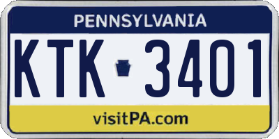 PA license plate KTK3401