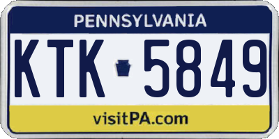 PA license plate KTK5849