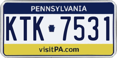 PA license plate KTK7531