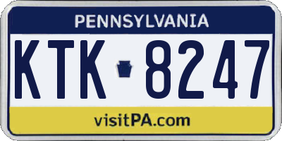 PA license plate KTK8247