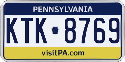 PA license plate KTK8769